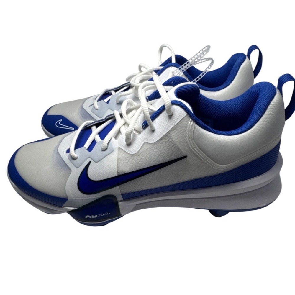 Nike Force Zoom Trout 9 Metal Baseball Cleats Mens 13 White Blue Metal Spikes - Picture 2 of 9